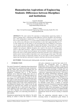 Humanitarian Aspirations of Engineering Students: Differences