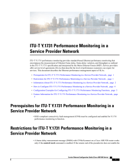 ITU-T Y.1731 Performance Monitoring in a Service Provider
