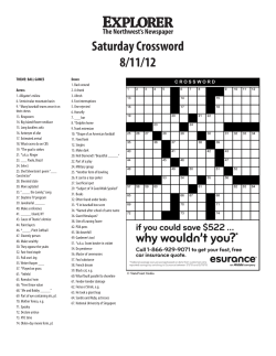 Saturday Crossword 8/11/12