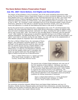 The Davis Bottom History Preservation Project July 4th, 1867: Davis