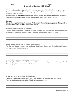 Hyperbole In Literature (High School)