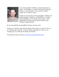 37 year old, Joseph P. Hinkle Jr., passed away July 15, 2006. On