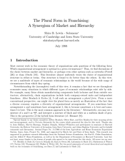 The Plural Form in Franchising