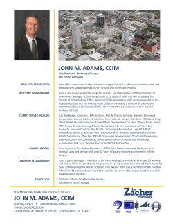 JOHN M. ADAMS, CCIM JOHN M. ADAMS, CCIM