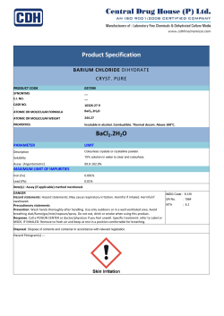 Product Specification BaCl2.2H2O