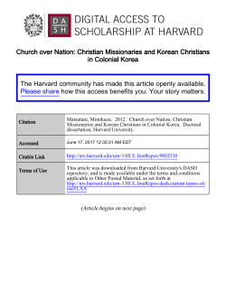 Church over Nation: Christian Missionaries and Korean Christians in