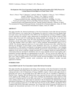 (NG-CSSX) Process for Cesium Removal from