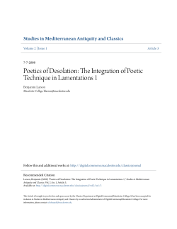 Poetics of Desolation: The Integration of Poetic Technique in
