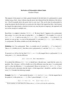 Derivative without Limits