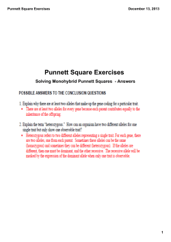 Punnett Square Exercises