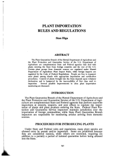 plant importation rules and regulations
