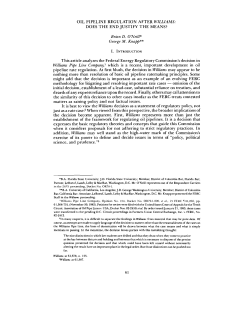 OIL PIPELINE REGULATION AFTER WILLIAMS. DOES THE END