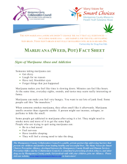 Marijuana Awareness Fact Sheet - Many Voices for Smart Choices