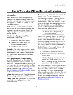 How to Work with GALS and Parenting Evaluators