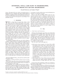 dividends, total cash flow to shareholders, and