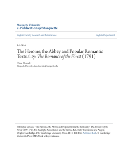 The Heroine, the Abbey and Popular Romantic Textuality: The