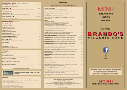 Dine-In Menu