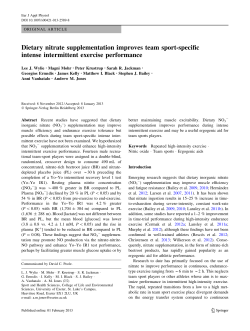 Dietary nitrate supplementation improves team sport
