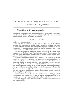 Some notes on counting with polynomials and