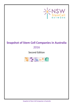 Snapshot of Stem Cell Companies