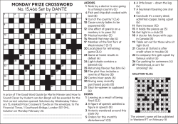 MONDAY PRIZE CROSSWORD No. 15,466 Set by DANTE