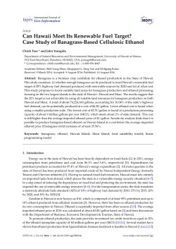Can Hawaii Meet Its Renewable Fuel Target? Case Study of