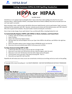 Curing HIPAA and EHR Spelling Headaches