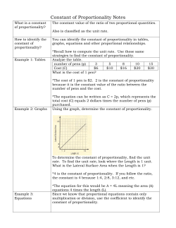 Constant of Proportionality Notes