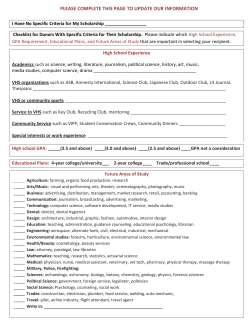 Scholarship Criteria Form - Vashon Community Scholarship