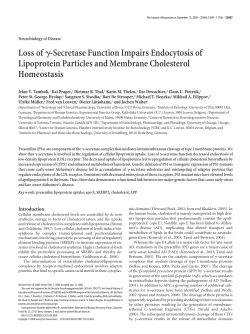 Loss of -Secretase Function Impairs Endocytosis of Lipoprotein