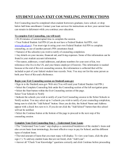 STUDENT LOAN EXIT COUNSELING INSTRUCTIONS