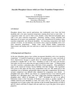 Durable Phosphate Glasses with Low Glass Transition Temperatures