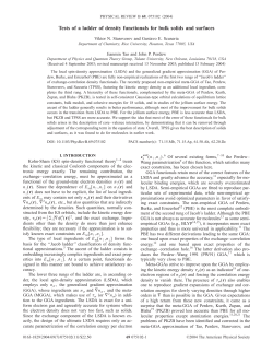Tests of a ladder of density functionals for bulk solids and surfaces