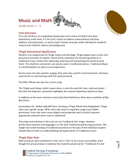 Music and Math Unit - Goldbelt Heritage Foundation