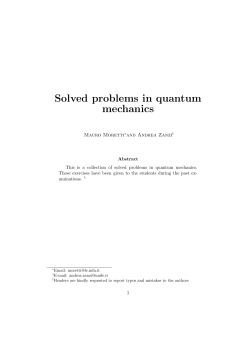 Solved problems in quantum mechanics