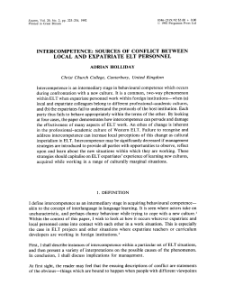 intercompetence: sources of conflict between local