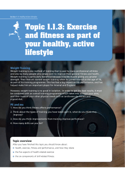 Section 1.1: Healthy Active Lifestyles