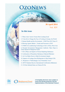 30 April 2014 Vol. XIV In this issue