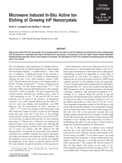 Microwave Induced In-Situ Active Ion Etching of Growing InP
