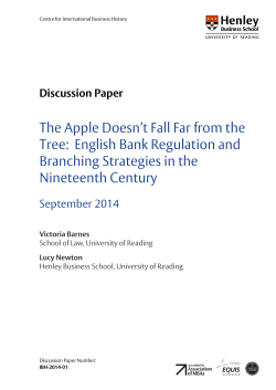 The Apple Doesn`t Fall Far from the Tree: English Bank Regulation