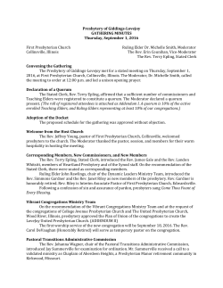 Meeting Minutes - Presbytery of Giddings