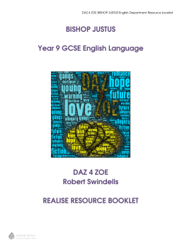 BISHOP JUSTUS Year 9 GCSE English Language DAZ 4 ZOE