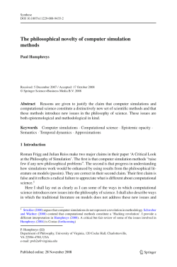 The philosophical novelty of computer simulation