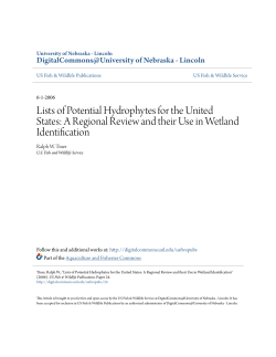 Lists of Potential Hydrophytes for the United States: A Regional