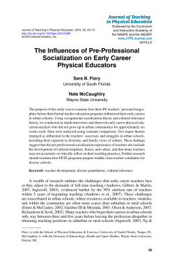 The Influences of Pre-Professional Socialization on