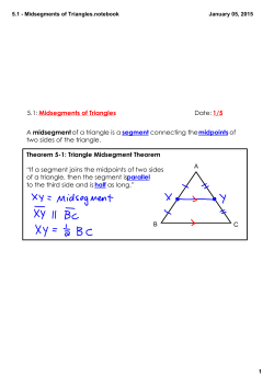5.1 - Midsegments of Triangles.notebook
