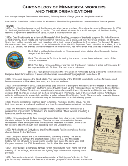 Chronology of Minnesota workers and their organizations