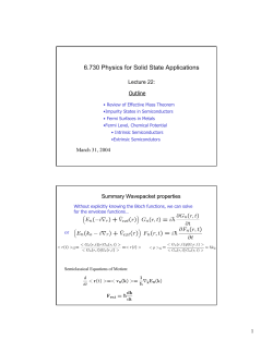 6.730 Physics for Solid State Applications