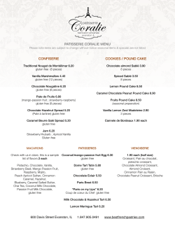 PATISSERIE CORALIE MENU z CONFISERIE COOKIES / POUND