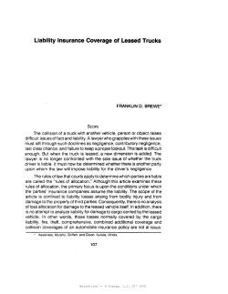 Liability Insurance Coverage of Leased Trucks Liability Insurance